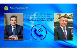 Асқар Мамин Тәжікстан Премьер-Министрімен телефон арқылы сөйлесті