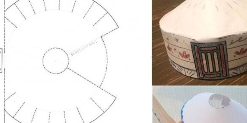 Қарағандыда балаларға арналған кітапханада киіз үйдің үлгісін құрастыруды үйретеді